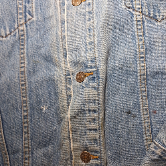 LEVI'S Men’s Trucker  Denim Jean Light Blue Jacket Size XXL Distressed  Grunge - Picture 6 of 10